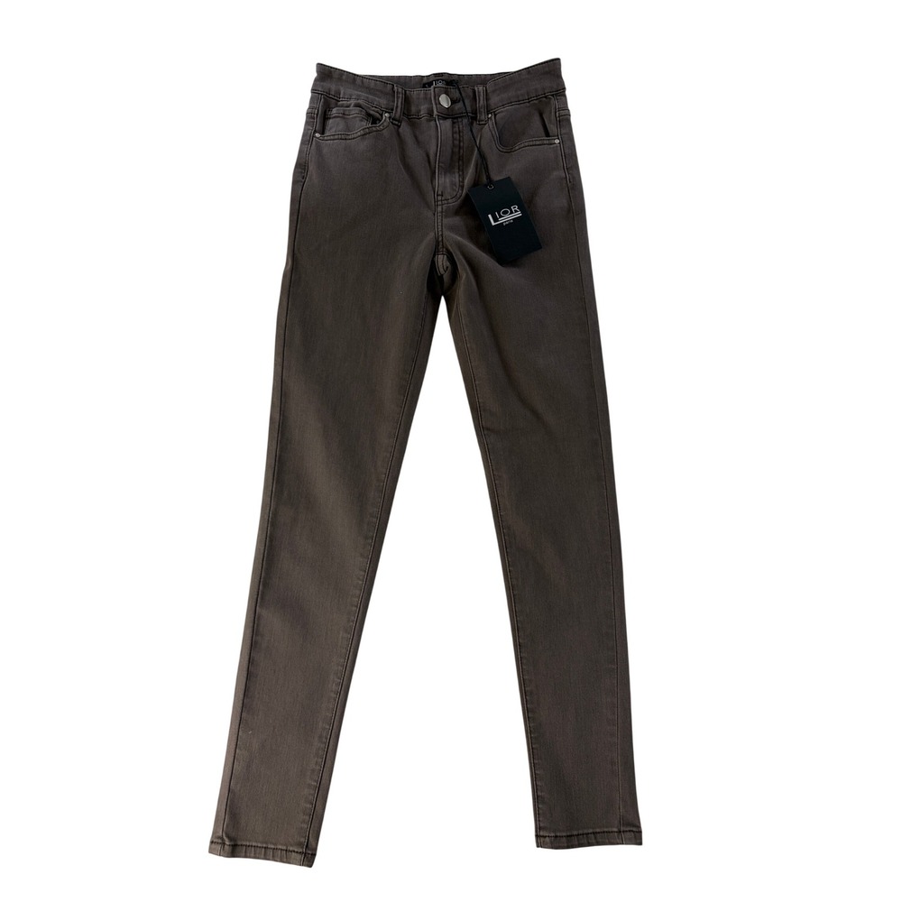 Lior Paris Jeans Womens 4 Jackie 360 Power Stretch Denim Skinny Leg Brown NEW